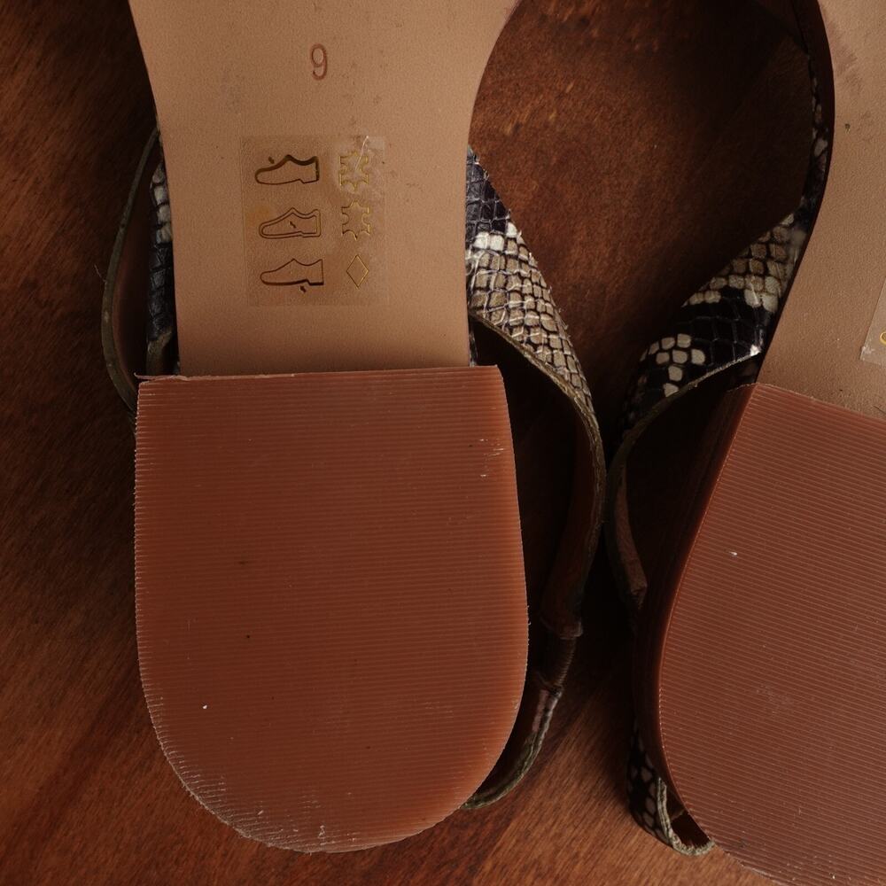 Madewell Snake Print Leather Sandals in Beige Black - Picture 12 of 14